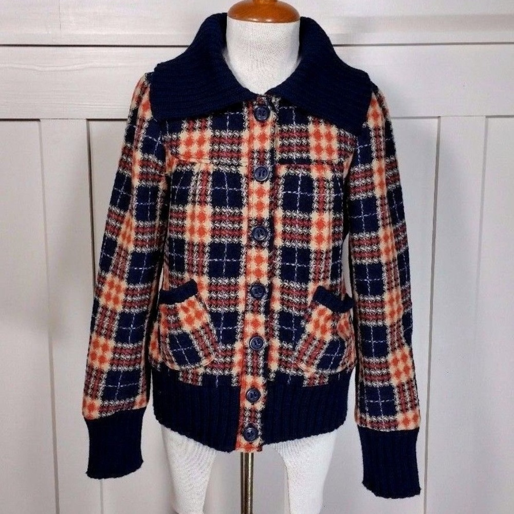 *SOLD* Jack by BB Dakota Knit Plaid Bomber Jacket - Picture 1 of 8